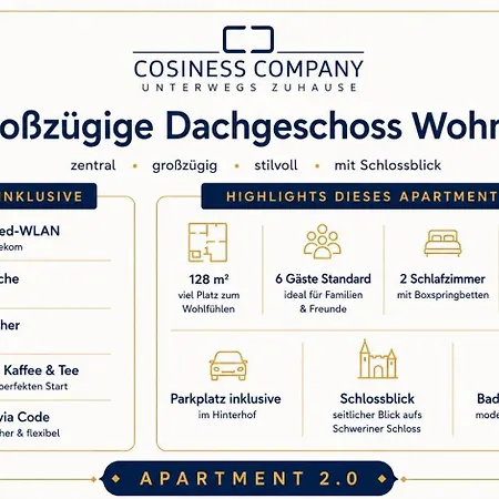 Helle Grosszuegige Dachgeschoss I Parkplatz I Schloss Blick #cosiness Company *